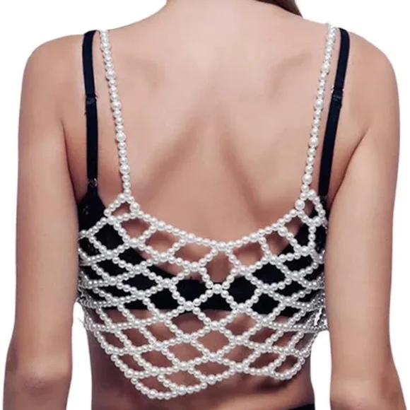 BRAND NEW URBAN OUTFITTERS White Embellished Crop Camisole By Urban Outfitters! - Picture 4 of 6